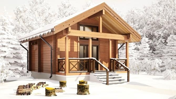 Holzhaus "Ukraine" 48m2 aus dem Brettschichtholz