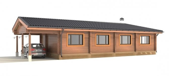 Holzhaus "Terem" einstöckigen Haus mit Sauna geklebte Balken 200 m2 Preis auf Anfrage domokomplekta