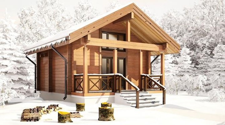 Holzhaus aus dem Brettsperrholz Projekt "Eulenspiegel" 48m2