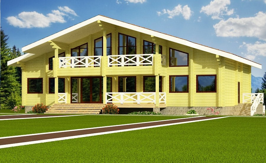 Haus aus Holz "Garmisch" - 279 m2 - Brettschichtholz - Chalet - Terrassen 68 m2 - Preise auf Anfrage  