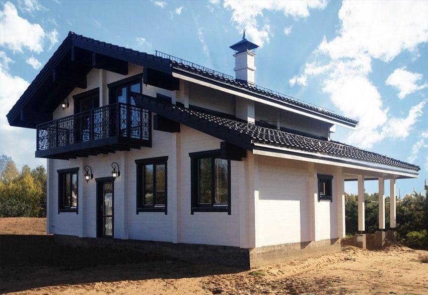 Holzhaus bauen, Holzhäuser aus Leimholzbalken "Sigmund" - 202 m²  