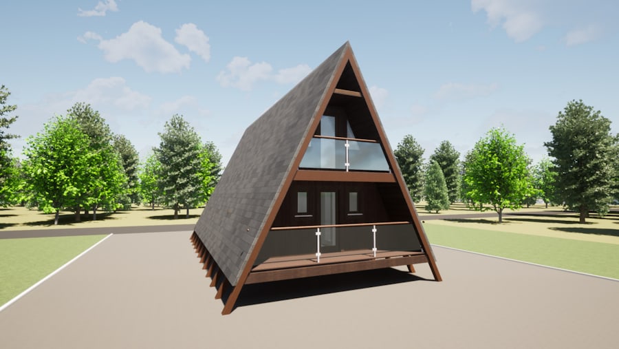 Dreieckshaus A-förmige Hütte, A-Rahmenhaus   