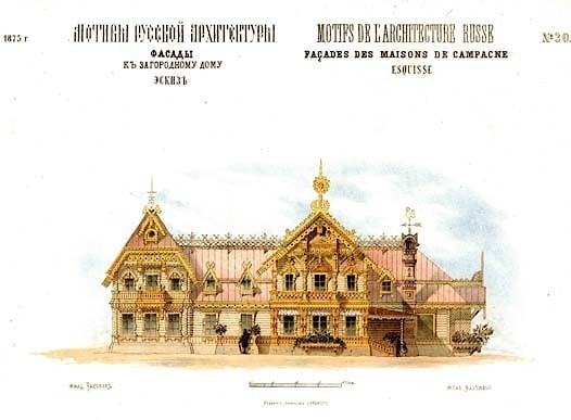 Design von Holzhäusern im Stil der russischen Architektur