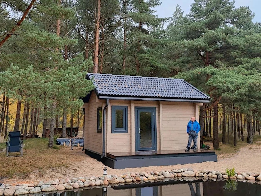 Kleine Sauna aus Leimholz "Liepaja" Lettland 19,6 m²  