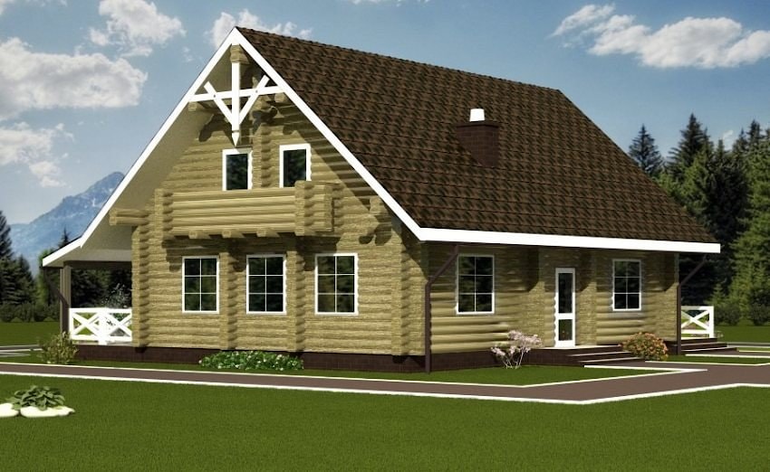 Haus aus Holz "Plauen" - 132 m2 - Rundholz - Terrasse 66,7 m2 - Preise auf Anfrage  
