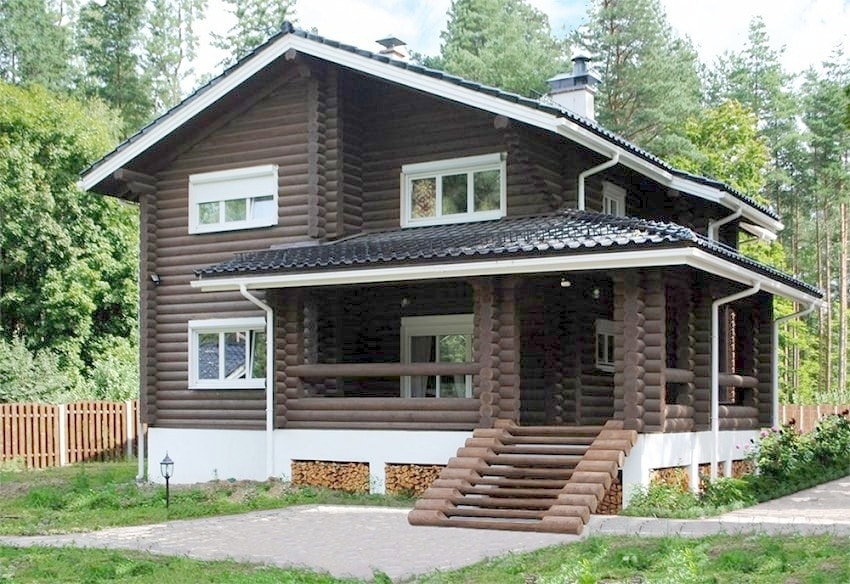 Holzhaus Bauen aus Rundbohlen «Home Studio»   