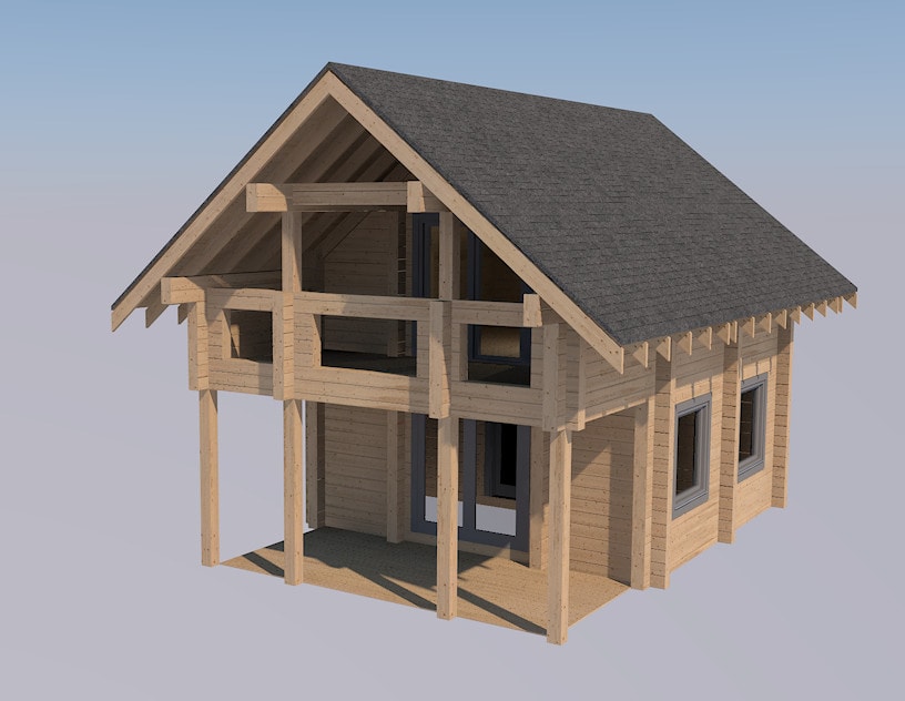 Ein neues, fertiges Holzhaus zum Verkauf, Preis 13.200 €   