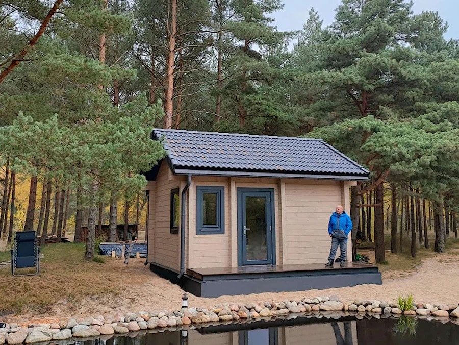 Kleine Sauna aus Leimholz "Liepaja" Lettland 19,6 m²  